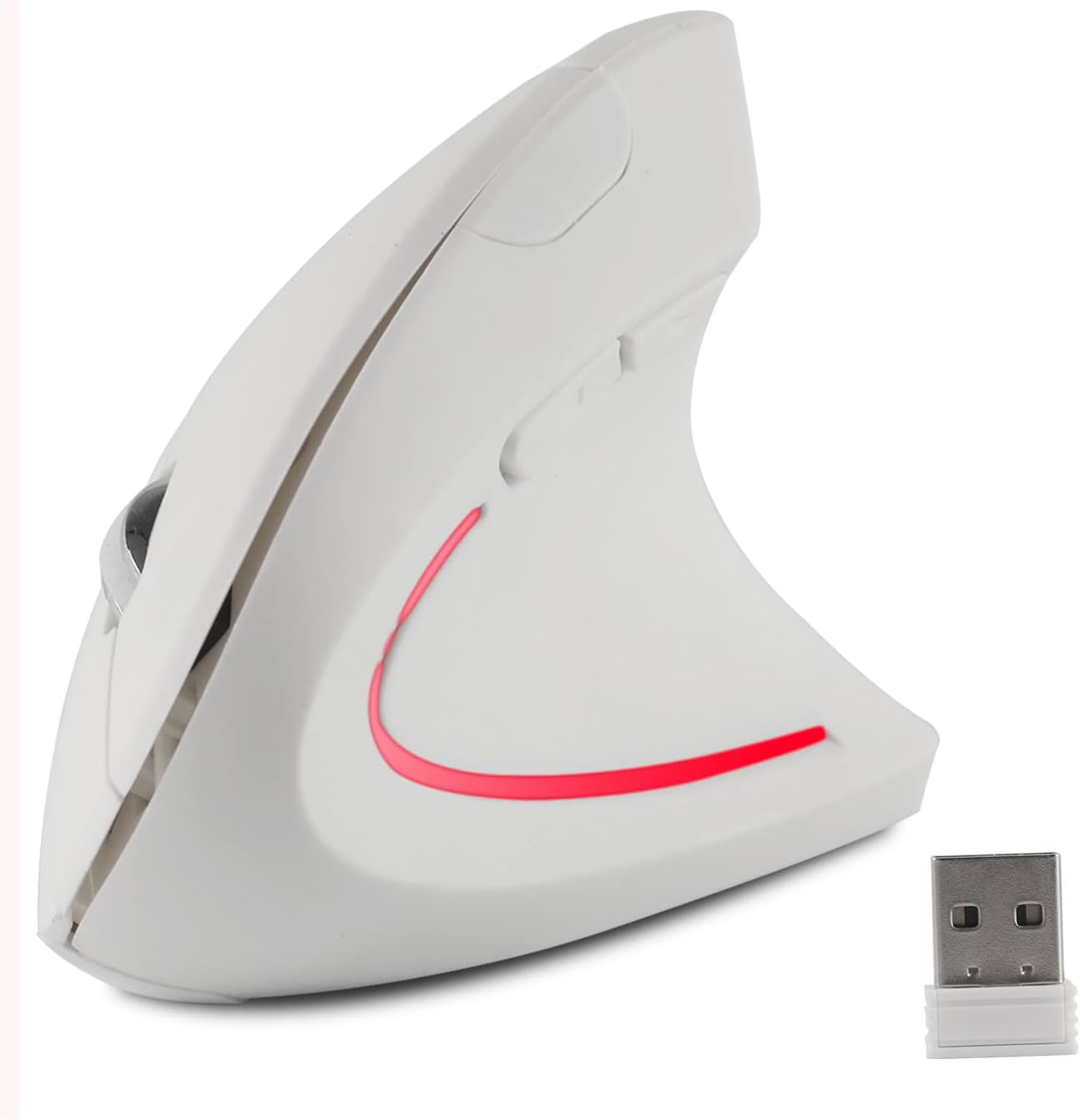 230527222237800_1 Wireless Mouse Ergonomic Vertical Mouse Ergo High Presion Optical Lightweight Cordless LED Light Cute Wireless Mouse for Laptop Computer Mac Office Girl Boy Adults Gift , 800/1200/1600 DPI, 6 Buttons - Image 1